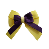 amore bow double layer colour school uniform hair clip school hair accessories hair bow baby girl pinkberry kisses Lemon Yellow  Plum