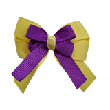 amore bow double layer colour school uniform hair clip school hair accessories hair bow baby girl pinkberry kisses Lemon Yellow  Purple
