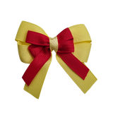 amore bow double layer colour school uniform hair clip school hair accessories hair bow baby girl pinkberry kisses Lemon Yellow  Red