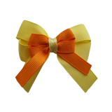 amore bow double layer colour school uniform hair clip school hair accessories hair bow baby girl pinkberry kisses Lemon Yellow  Tangerine