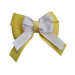amore bow double layer colour school uniform hair clip school hair accessories hair bow baby girl pinkberry kisses Lemon Yellow Black