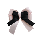 amore bow double layer colour school uniform hair clip school hair accessories hair bow baby girl pinkberry kisses Light Pink Black