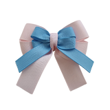 amore bow double layer colour school uniform hair clip school hair accessories hair bow baby girl pinkberry kisses Light Pink Blue Mist