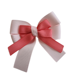 amore bow double layer colour school uniform hair clip school hair accessories hair bow baby girl pinkberry kisses Light Pink Coral Rose
