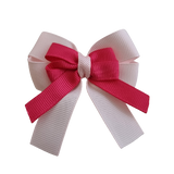 amore bow double layer colour school uniform hair clip school hair accessories hair bow baby girl pinkberry kisses Light Pink Shocking Pink