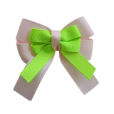 amore bow double layer colour school uniform hair clip school hair accessories hair bow baby girl pinkberry kisses Light Pink Key Lime