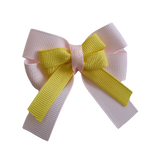 amore bow double layer colour school uniform hair clip school hair accessories hair bow baby girl pinkberry kisses Light Pink Lemon
