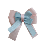amore bow double layer colour school uniform hair clip school hair accessories hair bow baby girl pinkberry kisses Light Pink Light Blue