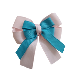 amore bow double layer colour school uniform hair clip school hair accessories hair bow baby girl pinkberry kisses Light Pink Misty Turquoise