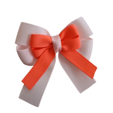 amore bow double layer colour school uniform hair clip school hair accessories hair bow baby girl pinkberry kisses Light Pink Neon Orange