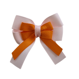 amore bow double layer colour school uniform hair clip school hair accessories hair bow baby girl pinkberry kisses Light Pink Tangerine
