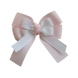 amore bow double layer colour school uniform hair clip school hair accessories hair bow baby girl pinkberry kisses Light Pink White
