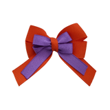 amore bow double layer colour school uniform hair clip school hair accessories hair bow baby girl pinkberry kisses  Orange Grape