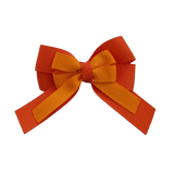 amore bow double layer colour school uniform hair clip school hair accessories hair bow baby girl pinkberry kisses  Orange Tangerine