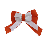 amore bow double layer colour school uniform hair clip school hair accessories hair bow baby girl pinkberry kisses  Orange White