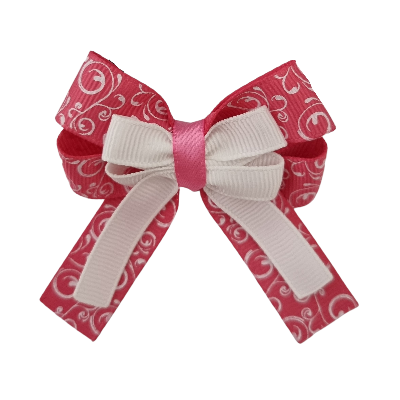 Amore Hair Bow - Pink Swirls layered Hair Bow Hair accessories for girls Hair Accessories for Babies Hair Bow for Babies Hair bow for Toddler Non Slip Hair Bow Pinkberry Kisses Single