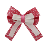 Amore Hair Bow - Pink Swirls layered Hair Bow Hair accessories for girls Hair Accessories for Babies Hair Bow for Babies Hair bow for Toddler Non Slip Hair Bow Pinkberry Kisses Single
