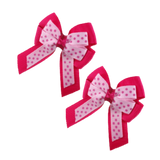 Amore Hair Bow - Polka Dots Non Slip Hair Clip Hair Bow hair Accessories Pink White Raspberry Sugar