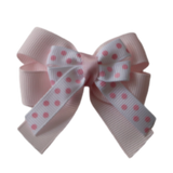 Amore Hair Bow - Polka Dots Non Slip Hair Clip Hair Bow hair Accessories Pink White Carly