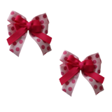 Amore Hair Bow - Polka Dots Non Slip Hair Clip Hair Bow hair Accessories Pink White Susie Pair of Hair Bow 