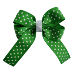 Amore Hair Bow - Green and White Spotty 6.5cm (w) Non Slip Hair Clip Hair Accessories Baby and Toddler Pinkberry Kisses 