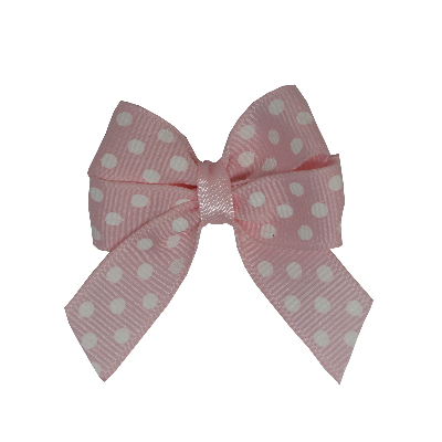 Amore Hair Bow - Pink and White Spots Hair accessories for girls Hair Accessories for Babies Hair Bow for Babies Hair bow for Toddler Non Slip Hair Bow Pinkberry Kisses