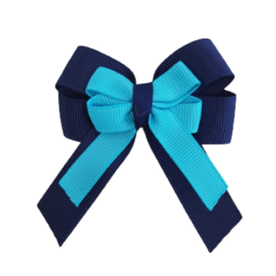 amore bow double layer colour school uniform hair clip school hair accessories hair bow baby girl pinkberry kisses Navy Blue Misty Turquoise