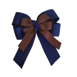 amore bow double layer colour school uniform hair clip school hair accessories hair bow baby girl pinkberry kisses Navy Blue Brown