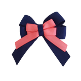 amore bow double layer colour school uniform hair clip school hair accessories hair bow baby girl pinkberry kisses Navy Blue Coral Rose
