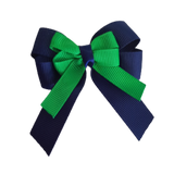 amore bow double layer colour school uniform hair clip school hair accessories hair bow baby girl pinkberry kisses Navy Blue Emerald
