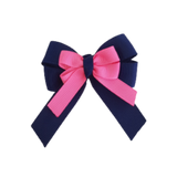 amore bow double layer colour school uniform hair clip school hair accessories hair bow baby girl pinkberry kisses Navy Blue Hot Pink