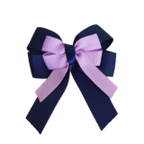 amore bow double layer colour school uniform hair clip school hair accessories hair bow baby girl pinkberry kisses Navy Blue Light Orchid 