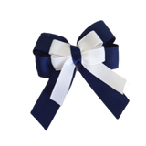 amore bow double layer colour school uniform hair clip school hair accessories hair bow baby girl pinkberry kisses Navy Blue White