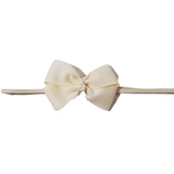 Baby and toddler soft elastic cherish bow headband Ivory Cream
