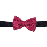 Baby and Toddler Soft Headband - Sequin Bow Hot Pink Pinkberry Kisses