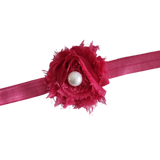 babies and toddler soft headband - Shabby Flower Pinkberry Kisses Bright Pink