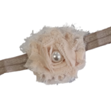 babies and toddler soft headband - Shabby Flower Champagne