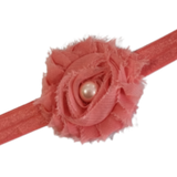 babies and toddler soft headband - Shabby Flower Coral