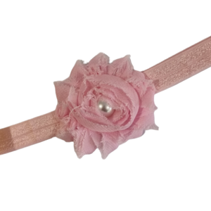 babies and toddler soft headband - Shabby Flower Pinkberry Kisses Red