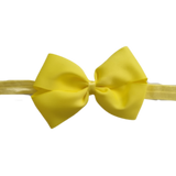 Baby and Toddler Soft Headband - Cherish Bow Large  Pinkberry Kisses Baby Headband Soft Headband Lemon Yellow