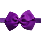 Baby and Toddler Soft Headband - Cherish Bow Large  Pinkberry Kisses Baby Headband Soft Headband Purple 