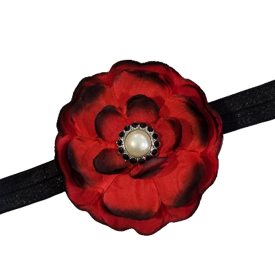 Baby and Toddler Headband - Red flower Mandy