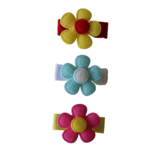 Baby Non Slip Hair Clip - Bright Colour Daisy Set (5 set colour options) Non Slip Hair Clip Pinkberry Kisses Baby Toddler Hair Clip Set Yellow Blue Pink