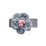 Baby and Toddler non slip hair clips - crochet flower Grey Baby Toddler Hair Accessories Pinkberry Kisses