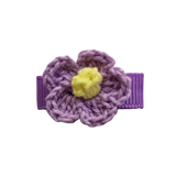 Baby and Toddler non slip hair clips - crochet flower Purple Baby Toddler Hair Accessories Pinkberry Kisses