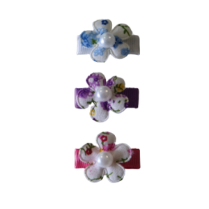 Baby Non Slip Hair Clip - Floral Daisy 3pc Set Baby Toddler Hair Accessories Hair Clip Set Pinkberry Kisses Purple Blue Pink