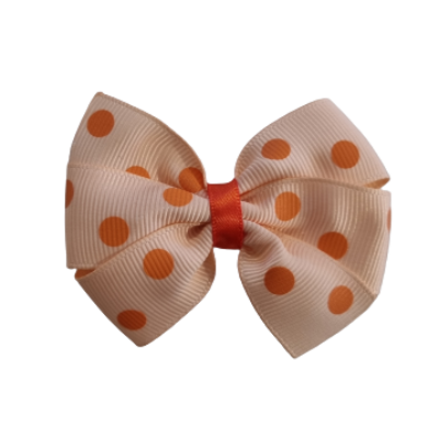 Bella Hair Bow - Apricot Spot Non Slip Hair Clip Hair Accessories Baby and Toddler Pinkberry Kisses