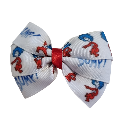 Bella Hair Bow - Dr Seuss Thing 1 and Thing 2  7cm Hair accessories for girls Hair accessories for baby - Pinkberry Kisses