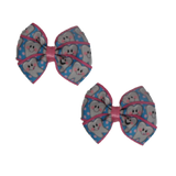 Hair accessories for girls Hair accessories for baby - Bella Hair Bow - Happy Teeth Hair Bow Pinkberry Kisses Pair of Non Slip Hair Clips
