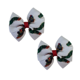 Bella Hair Bow - Hungry Little Caterpillar and Butterfly Baby Toddler Girl Non Slip Hair Clip Pair Hair Bow Pinkberry Kisses